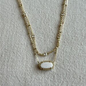 Kendra Scott Iridescent Drusy Elisa Gold Multi-chain Necklace